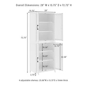 Milo Tall Storage Pantry White - 2 Stackable Pantries